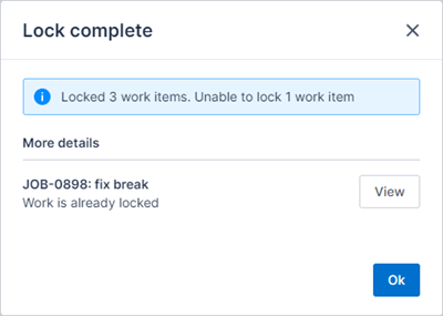 lock action partially successful