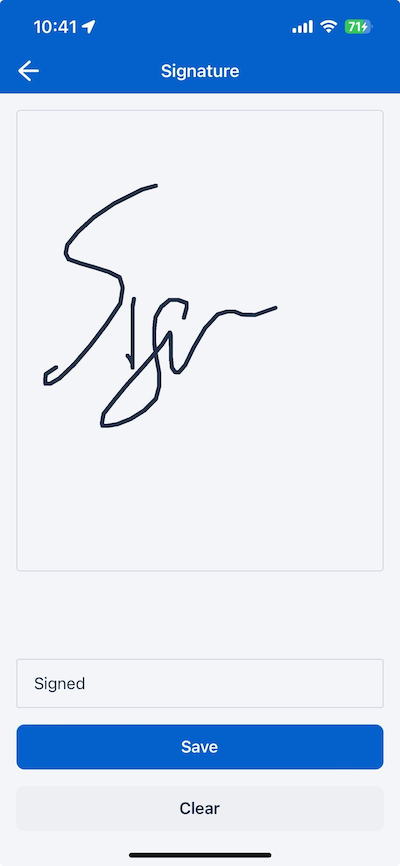 Signature component example in Skedulo Plus