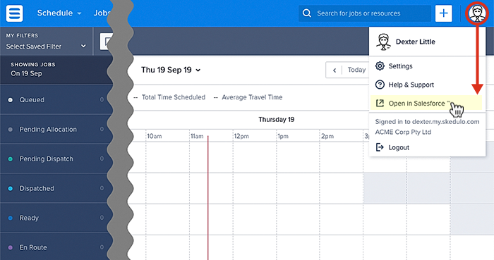 How to access Salesforce via the user profile.