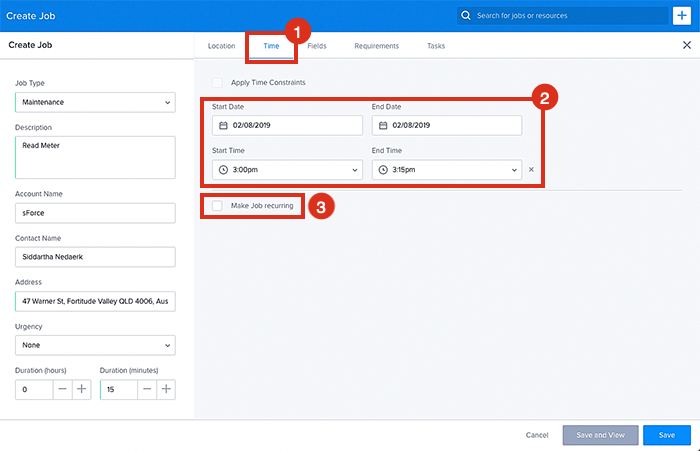 How to add a recurring schedule to a job.