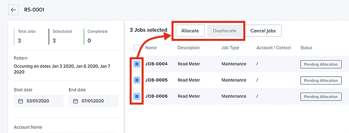 ​Allocating multiple resources to a recurring schedule.